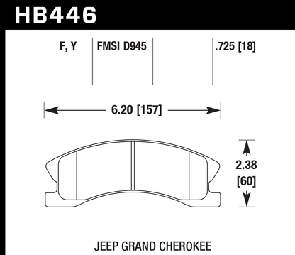 Hawk Performance HB446F.725 HPS Brake Pads Rear