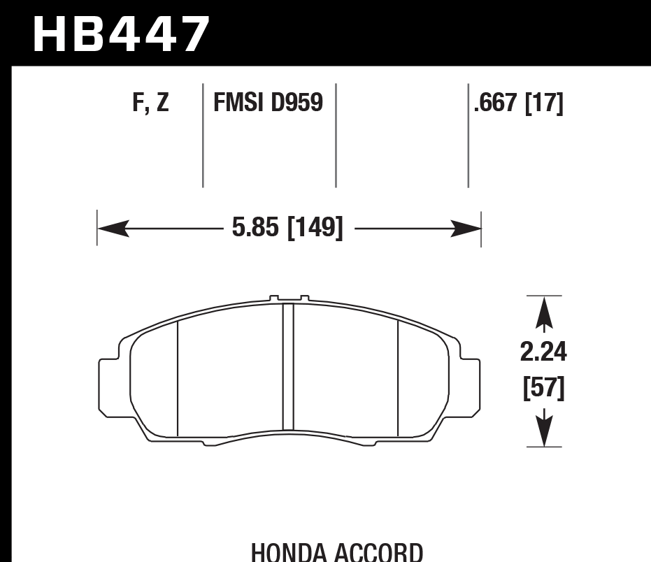 Hawk Performance HB447F.667 HPS Brake Pads Front