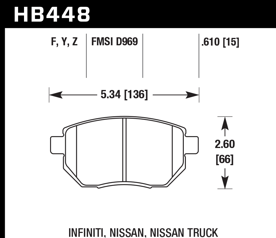 Hawk Performance HB448Z.610 PC Brake Pads Front