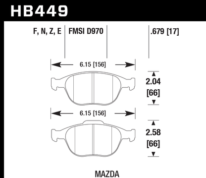 Hawk Performance HB449N.679 HP Plus Brake Pads Front