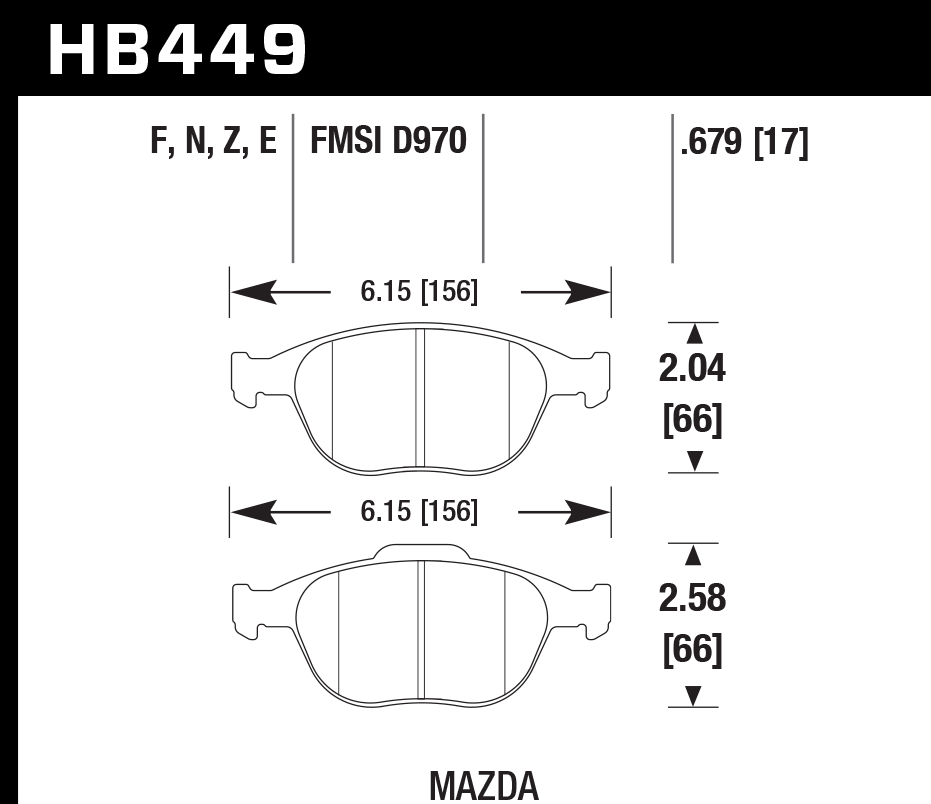 Hawk Performance HB449B.679 HPS 5.0 Brake Pads Front