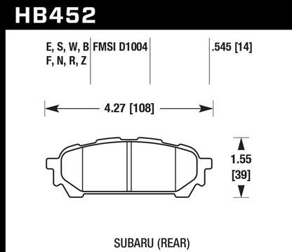 Hawk Performance HB452W.545 DTC-30 Brake Pads Rear