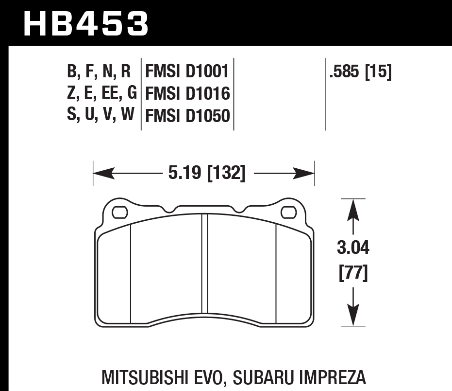 Hawk Performance HB453D.585 ER-1 Brake Pads Front