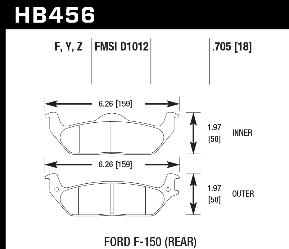 Hawk Performance HB456Z.705 PC Brake Pads Rear