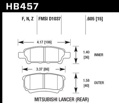 Hawk Performance HB457Z.605 PC Brake Pads Rear