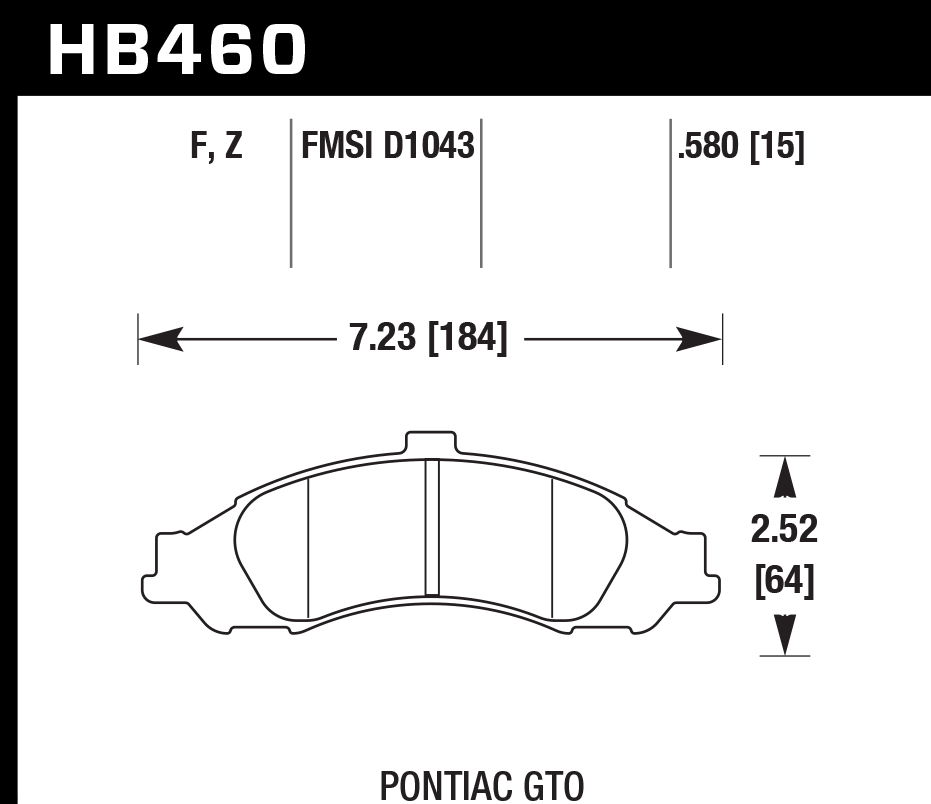 Hawk Performance HB460F.580 HPS Brake Pads Front