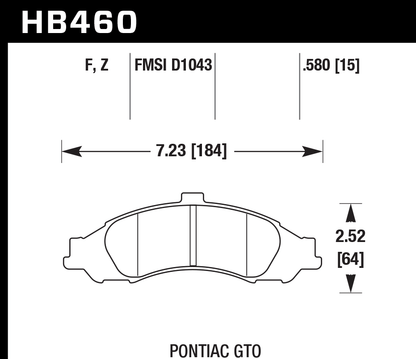 Hawk Performance HB460F.580 HPS Brake Pads Front