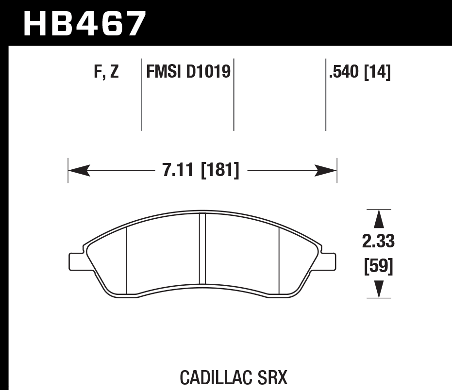 Hawk Performance HB467F.540 HPS Brake Pads Front