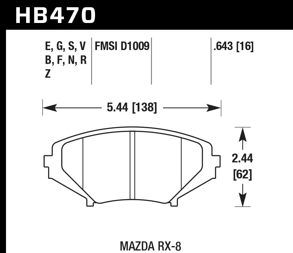 Hawk Performance HB470Z.643 PC Brake Pads Front