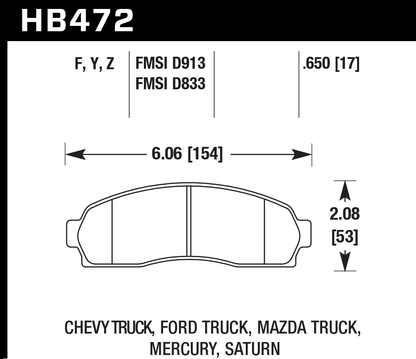 Hawk Performance HB472Z.650 PC Brake Pads Front