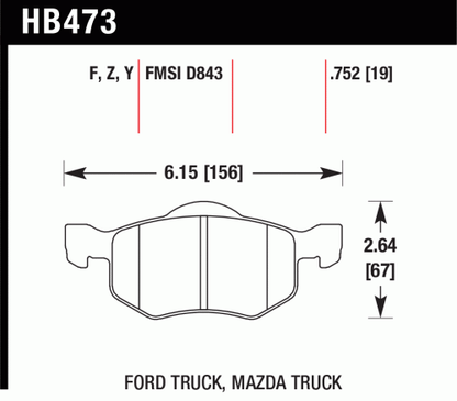 Hawk Performance HB473F.752 HPS Brake Pads Front