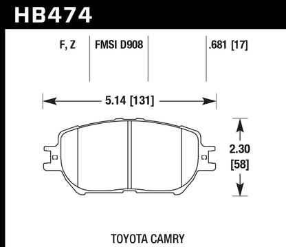 Hawk Performance HB474F.681 HPS Brake Pads Front