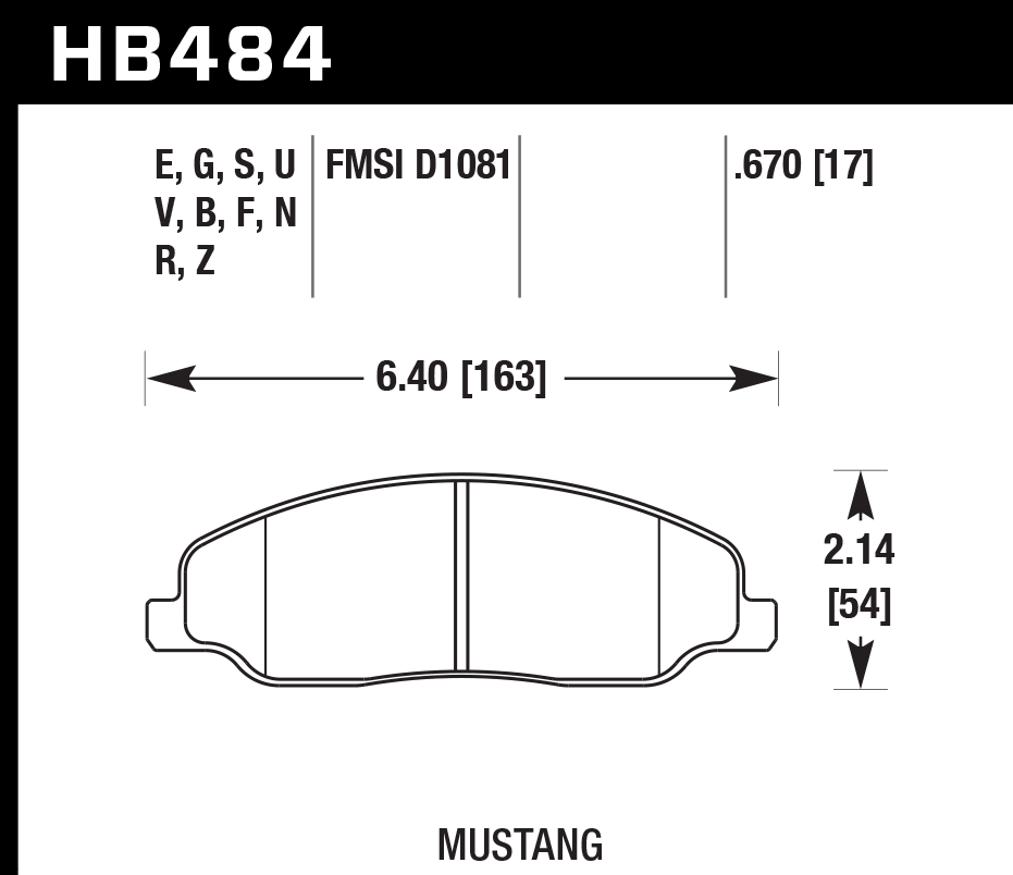 Hawk Performance HB484Z.670 PC Brake Pads Front