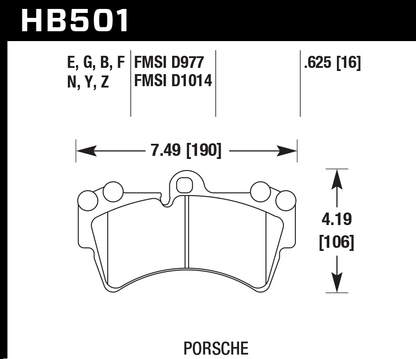 Hawk Performance HB501Z.625 PC Brake Pads Front