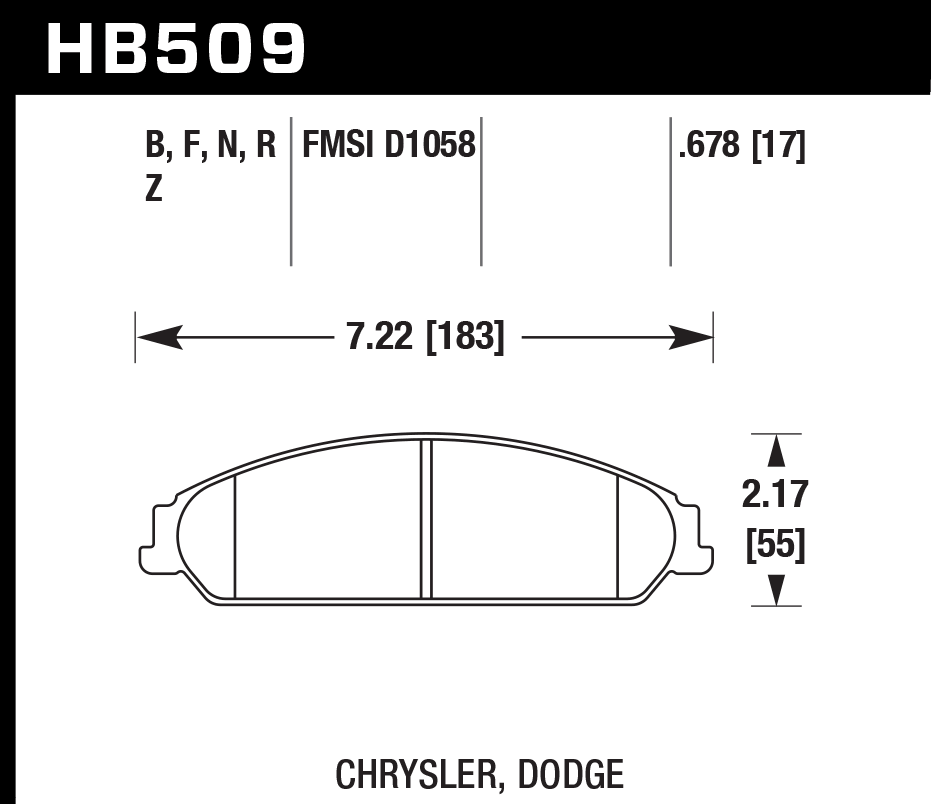 Hawk Performance HB509F.678 HPS Brake Pads Front