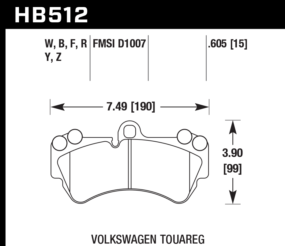 Hawk Performance HB512B.605 HPS 5.0 Brake Pads Front