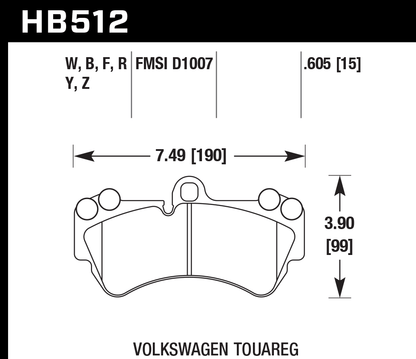 Hawk Performance HB512B.605 HPS 5.0 Brake Pads Front