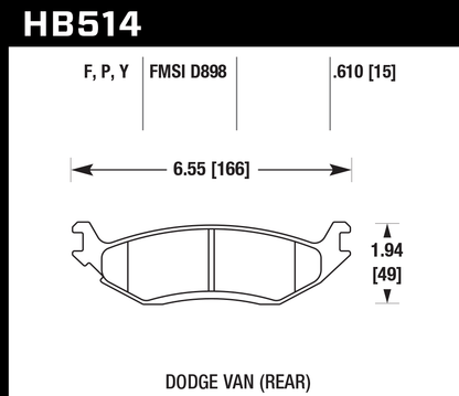 Hawk Performance HB514F.610 HPS Brake Pads Rear