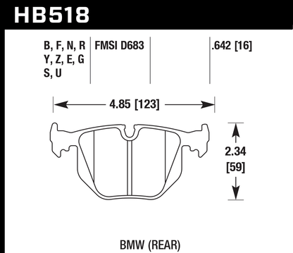 Hawk Performance HB518U.642 DTC-70 Brake Pads Rear