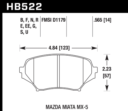 Hawk Performance HB522S.565 HT-10 Brake Pads Front