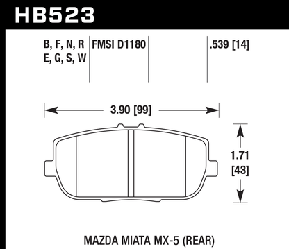 Hawk Performance HB523S.539 HT-10 Brake Pads Rear