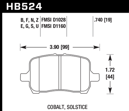 Hawk Performance HB524N.740 HP Plus Brake Pads Front