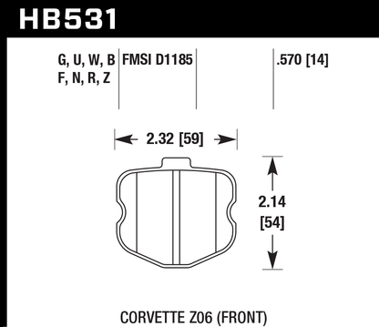 Hawk Performance HB531G.570 DTC-60 Brake Pads Front