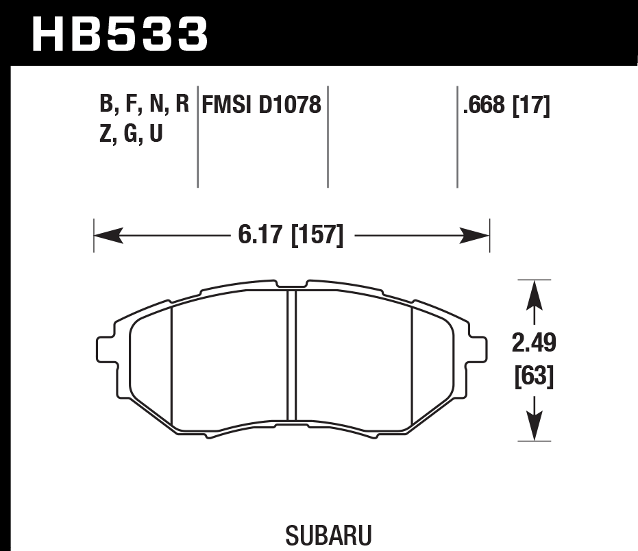 Hawk Performance HB533U.668 DTC-70 Brake Pads Front