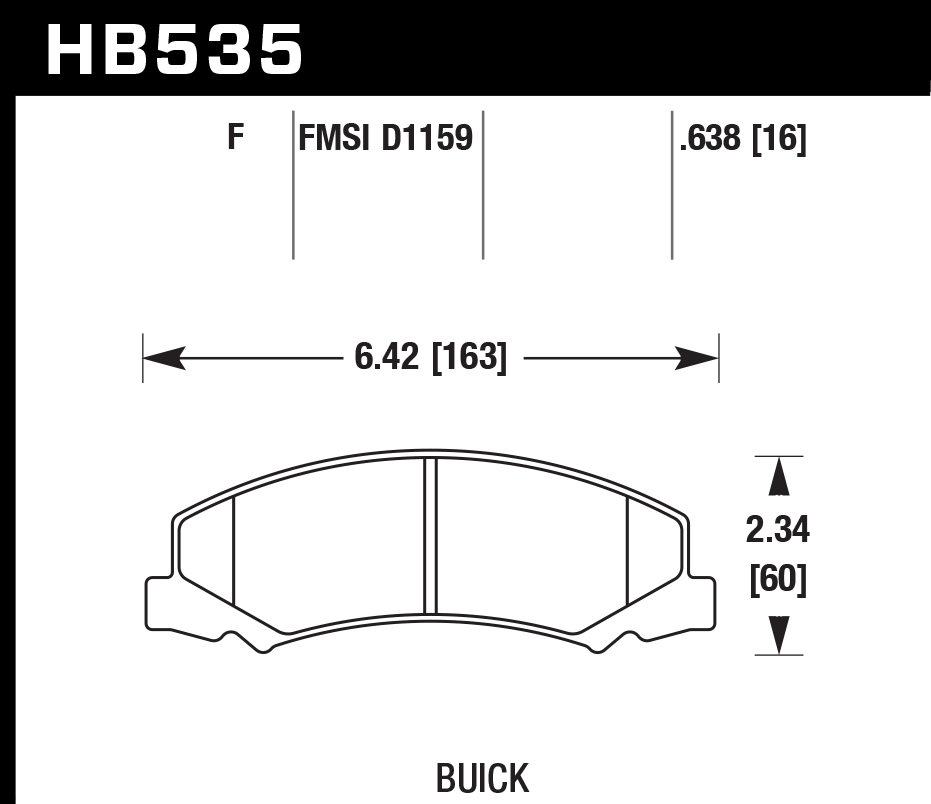 Hawk Performance HB535F.638 HPS Brake Pads Front