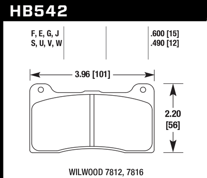 Hawk Performance HB542V.490 DTC-50 Brake Pads