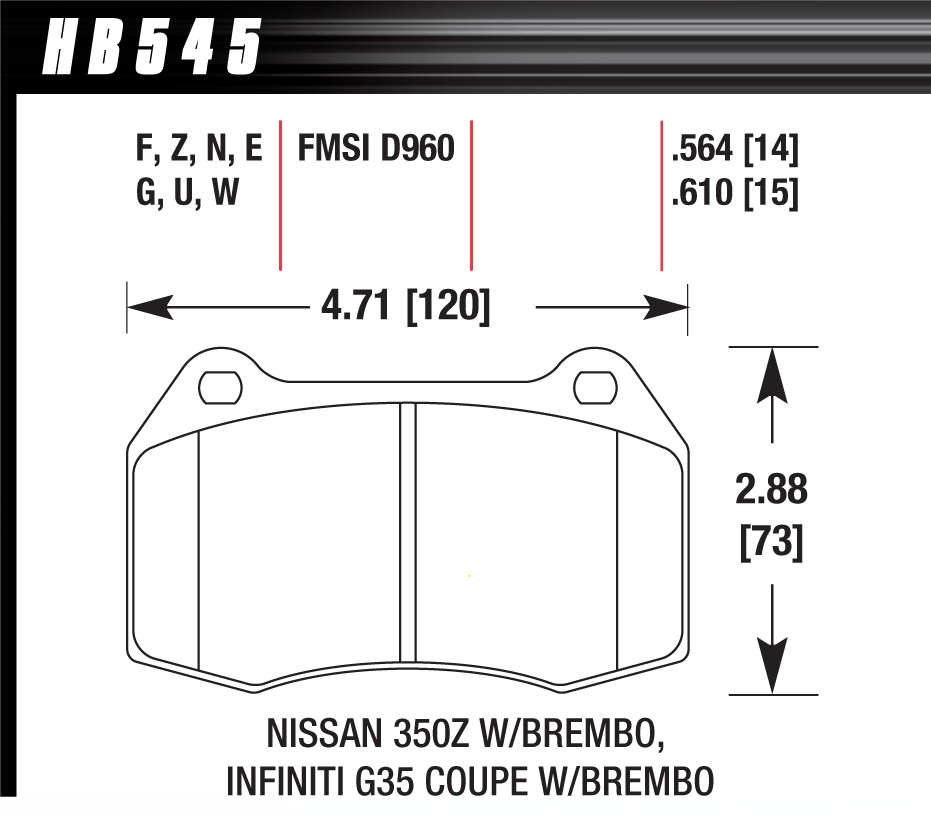 Hawk Performance HB545G.663 DTC-60 Brake Pads Front