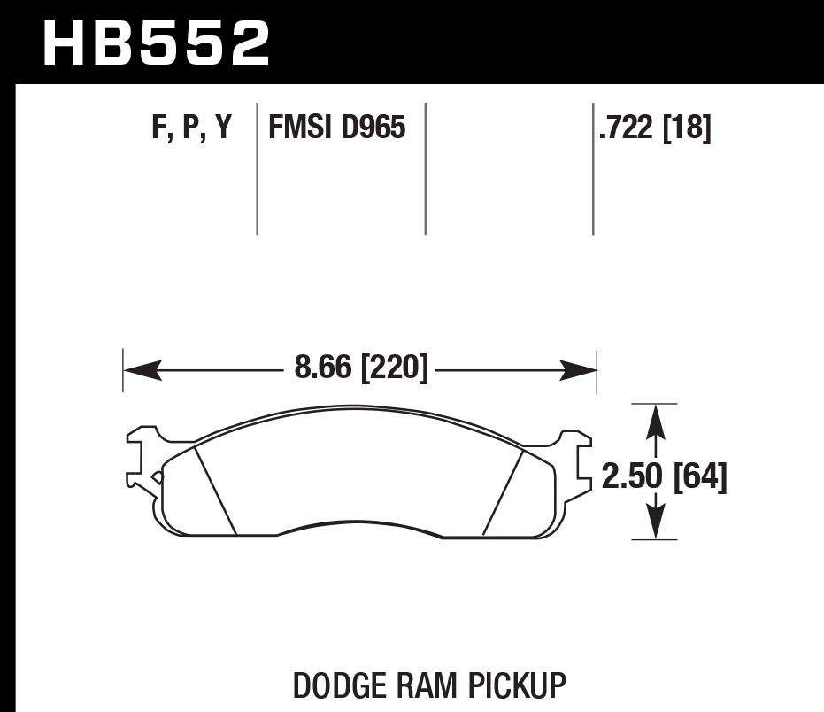 Hawk Performance HB552F.722 HPS Brake Pads Front