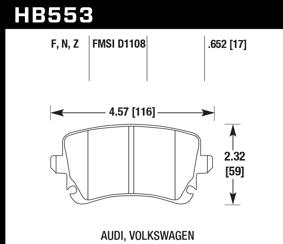 Hawk Performance HB553F.652 HPS Brake Pads Rear