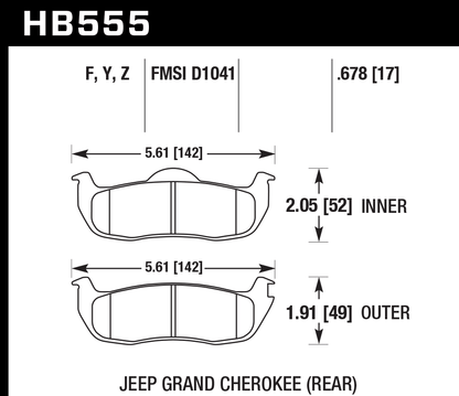 Hawk Performance HB555Z.678 PC Brake Pads Rear