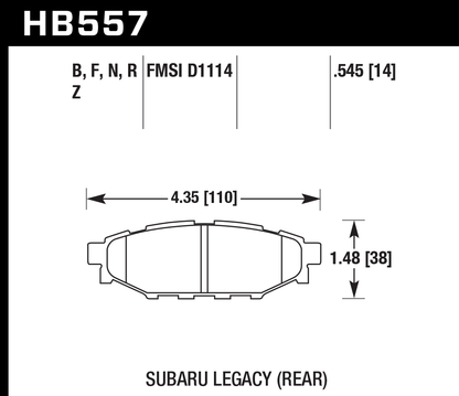 Hawk Performance HB557N.545 HP Plus Brake Pads Rear