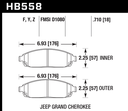 Hawk Performance HB558Z.710 PC Brake Pads Front