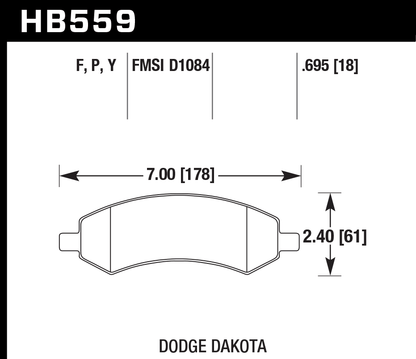 Hawk Performance HB559Y.695 LTS Brake Pads Front