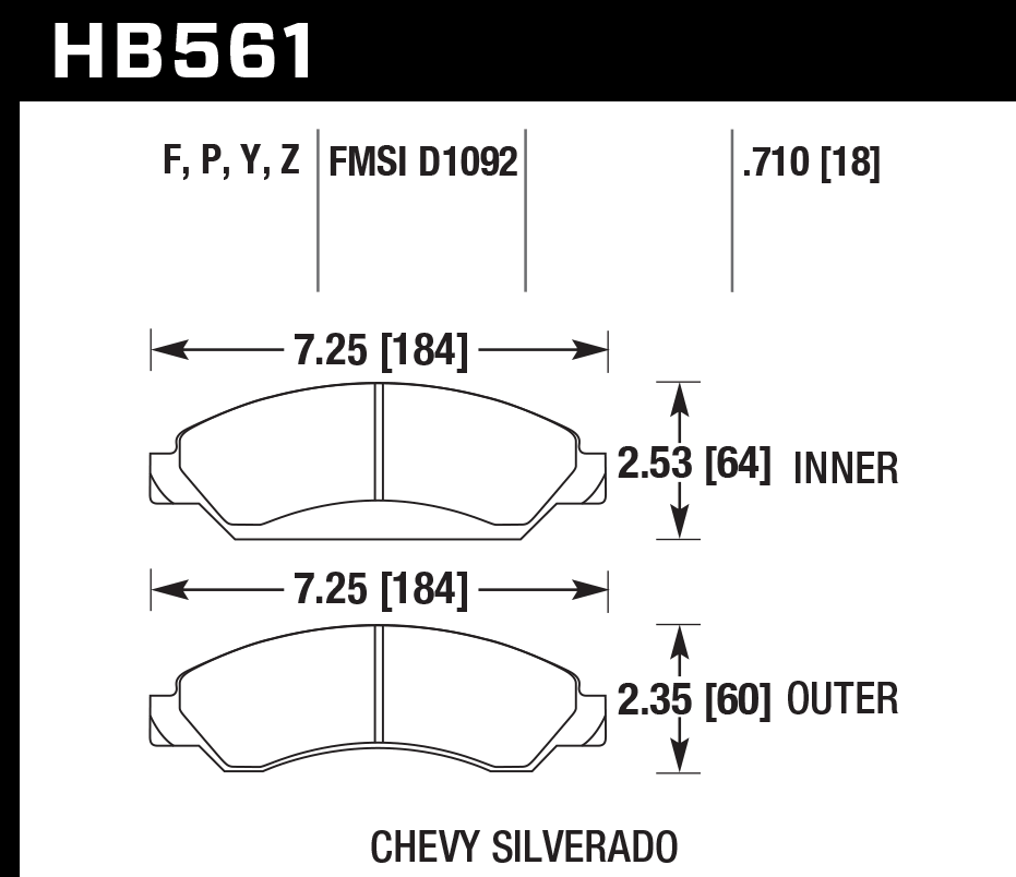 Hawk Performance HB561Y.710 LTS Brake Pads Front