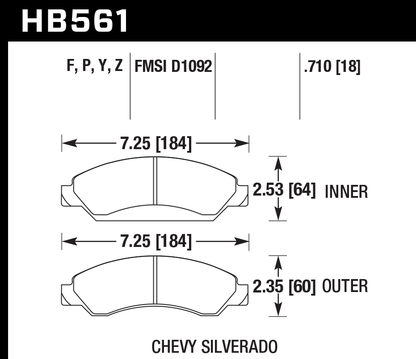 Hawk Performance HB561Y.710 LTS Brake Pads Front