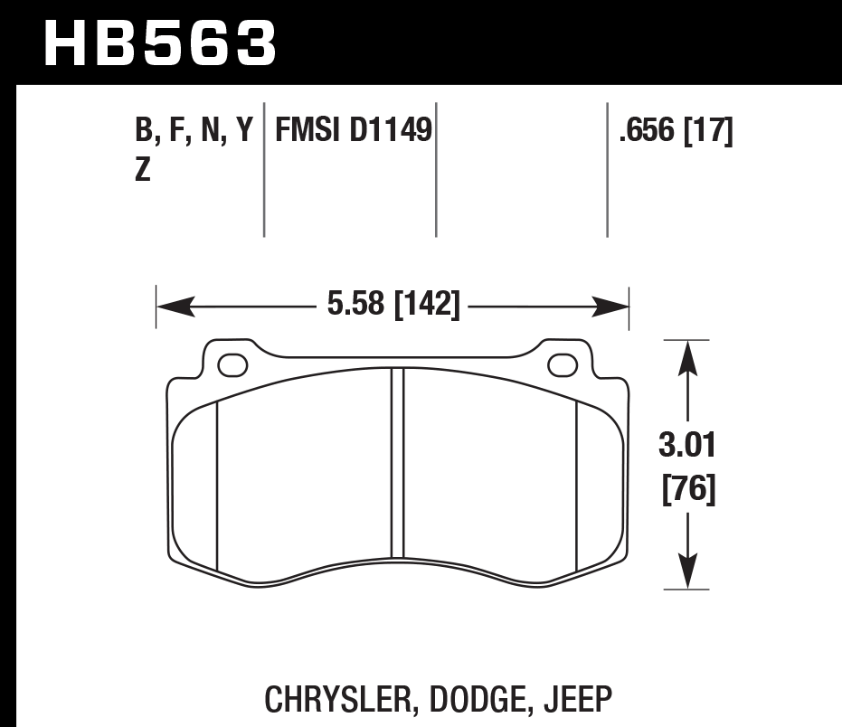 Hawk Performance HB563Z.656 PC Brake Pads Front