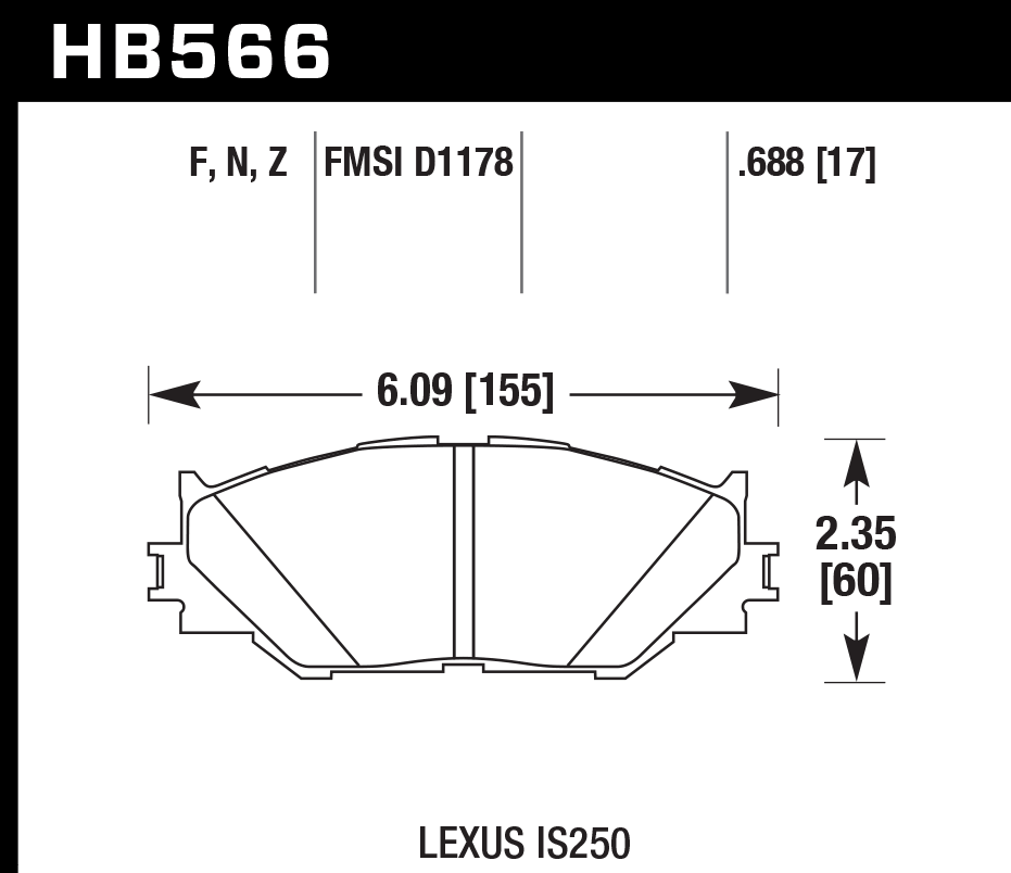 Hawk Performance HB566F.688 HPS Brake Pads Front