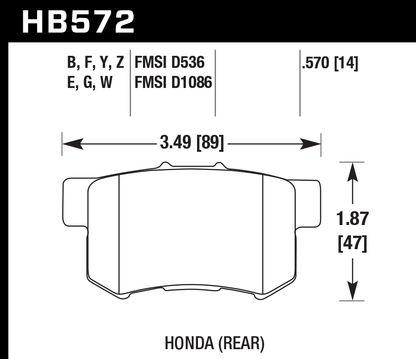 Hawk Performance HB572B.570 HPS 5.0 Brake Pads Rear