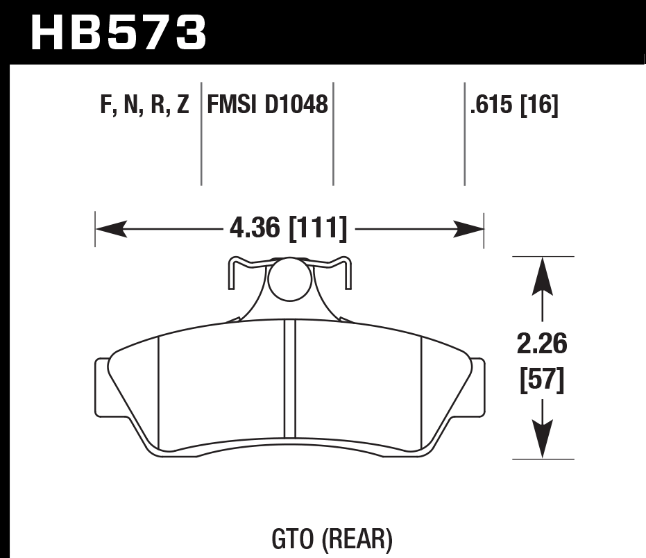 Hawk Performance HB573F.615 HPS Brake Pads Rear