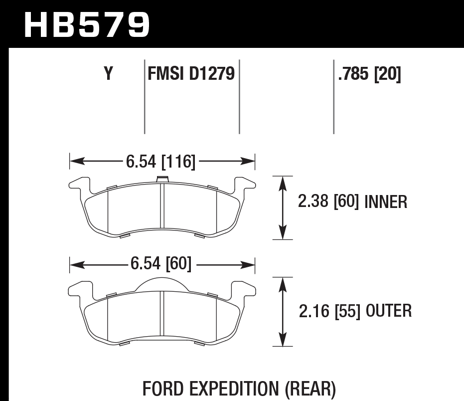 Hawk Performance HB579Y.785 LTS Brake Pads Rear