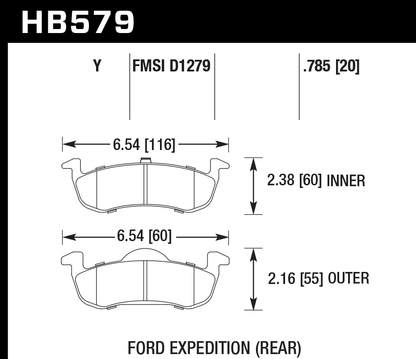 Hawk Performance HB579Y.785 LTS Brake Pads Rear