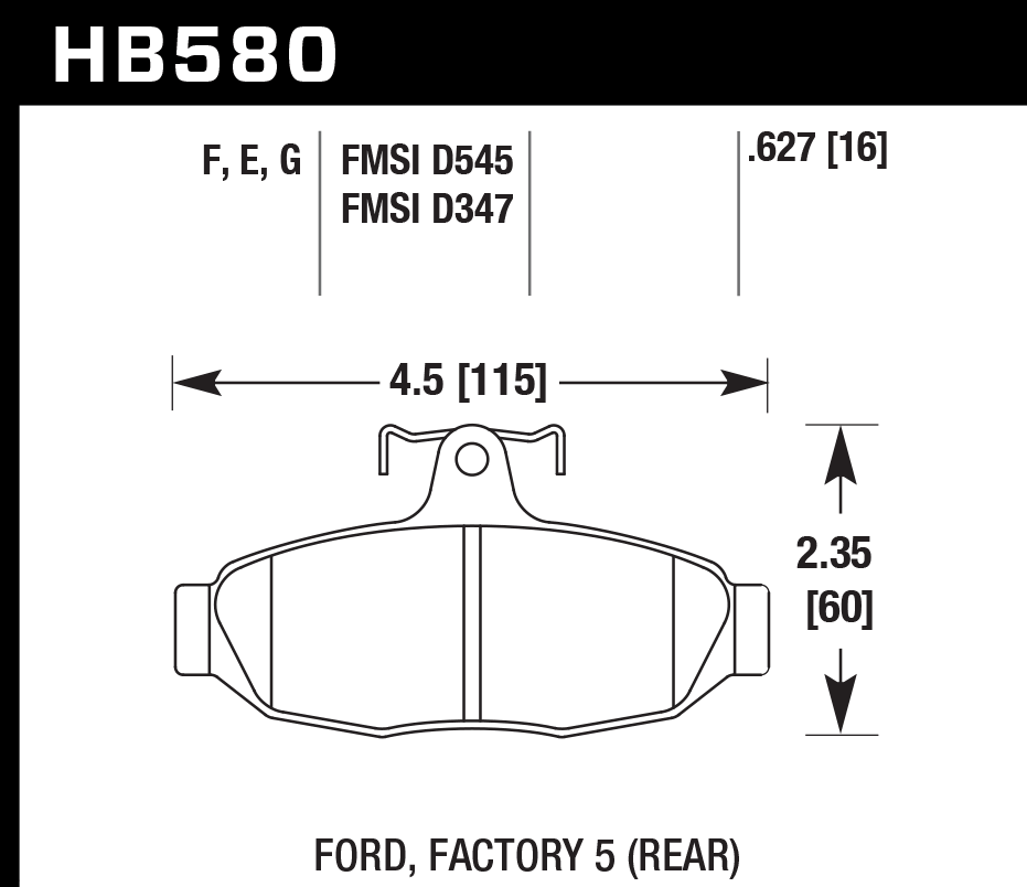 Hawk Performance HB580F.627 HPS Brake Pads Rear