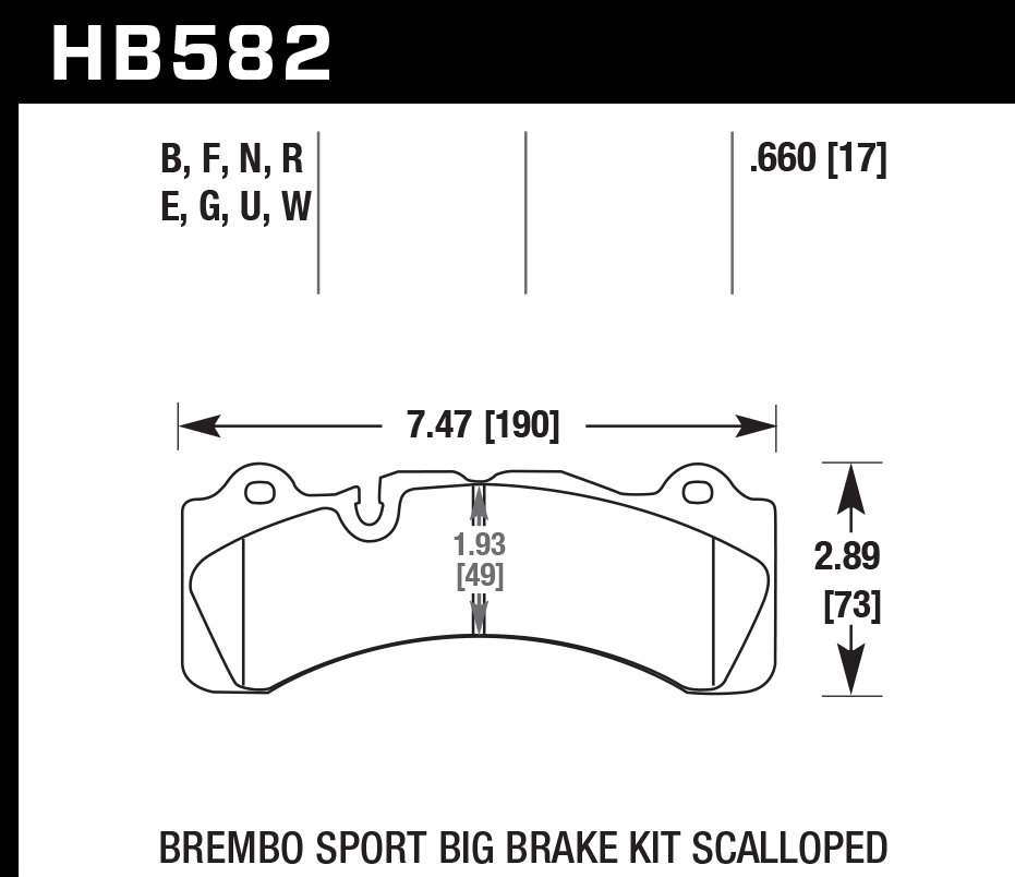 Hawk Performance HB582G.660 DTC-60 Brake Pads