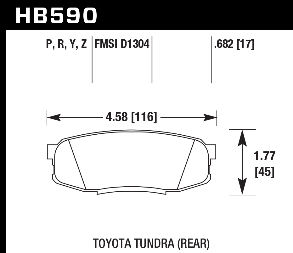 Hawk Performance HB590N.682 HP Plus Brake Pads Rear