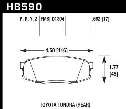 Hawk Performance HB590Y.682 LTS Brake Pads Rear