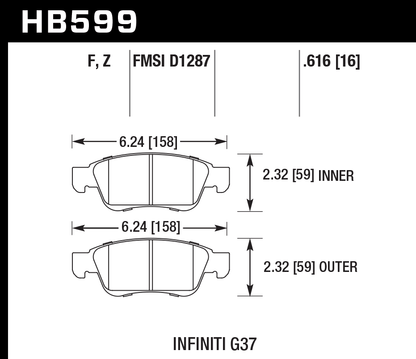 Hawk Performance HB599F.616 HPS Brake Pads Front